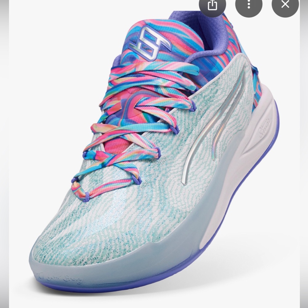 Puma Women's Light Aqua Purple Pink Patterned Athletic Shoes